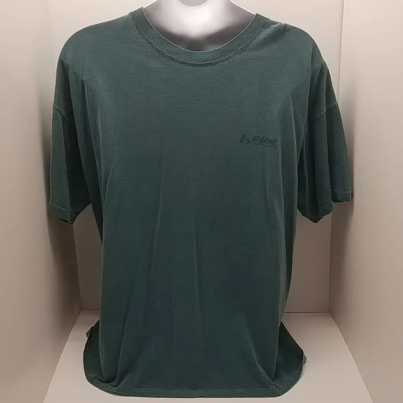 B.U.M. Sport men's vintage short sleeve t-shirt XL green logo front/back - Picture 1 of 14